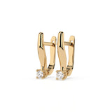 Solitaire English Lock Earring (Round), 0.12 ct — 102-10035(2.5)