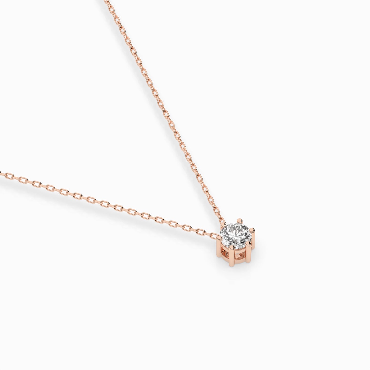 Solitaire Necklace (Round), 0.1 ct — 104-10003(3.0)