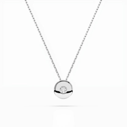 Solitaire Necklace (Round), 0.04 ct — 104-10015(2.2)