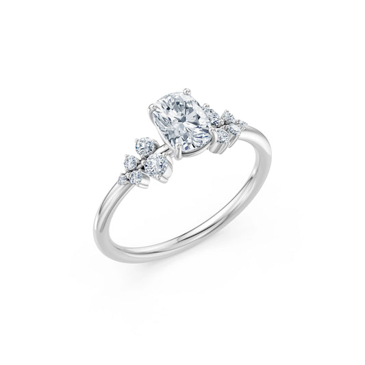 Cushion Lab Grown Diamond Classic Pave Eternity Ring 1.0ct by Qutahia Jewellery
