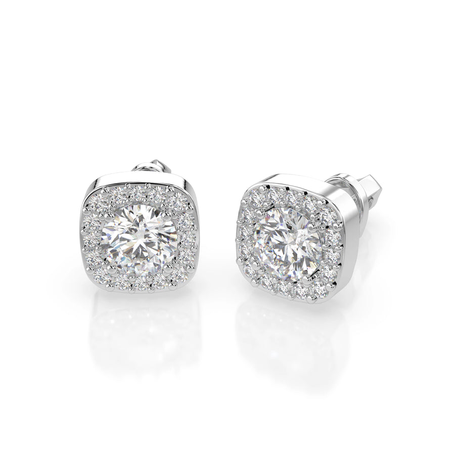 Diamond Eternity Earrings Round 1.0ct by Qutahia Jewellery