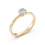 Illusion Diamond Ring Round 0.06ct by Qutahia Jewellery