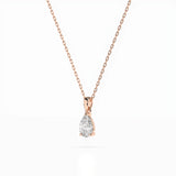 Diamond Pendant Necklace Pear 0.3ct by Qutahia Jewellery
