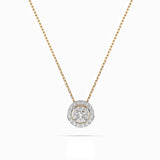 Illusion Diamond Necklace Round 0.1ct by Qutahia Jewellery