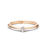 Solitaire Diamond Ring Round 0.15ct by Qutahia Jewellery