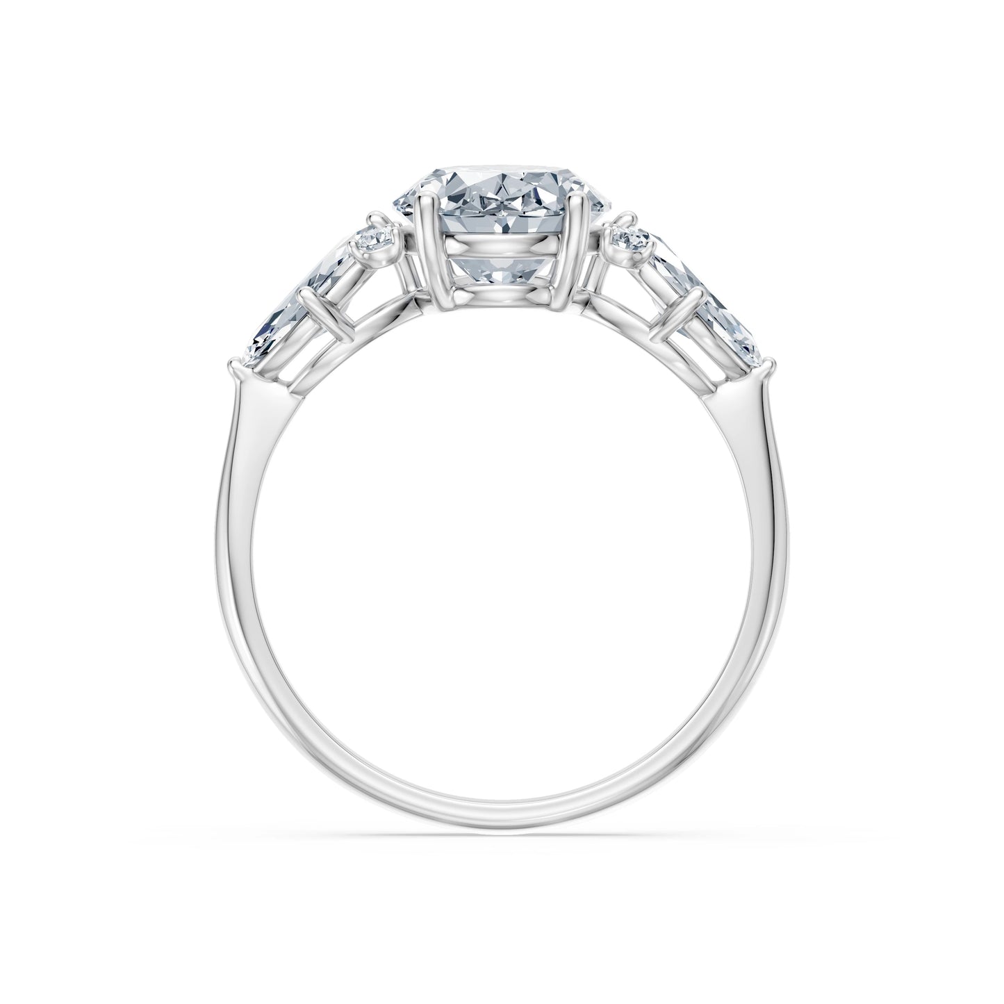 Oval Lab Grown Diamond Side Stone Eternity Ring 2.0ct by Qutahia Jewellery