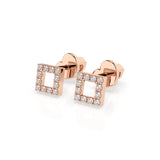 Small Diamond Earrings Round 0.14ct by Qutahia Jewellery