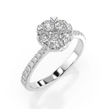 Illusion Diamond Ring Round 0.15ct by Qutahia Jewellery