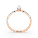 Solitaire Eternity Diamond Ring Marquise 0.1ct by Qutahia Jewellery