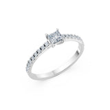 Solitaire Eternity Diamond Ring Princess 0.3ct by Qutahia Jewellery