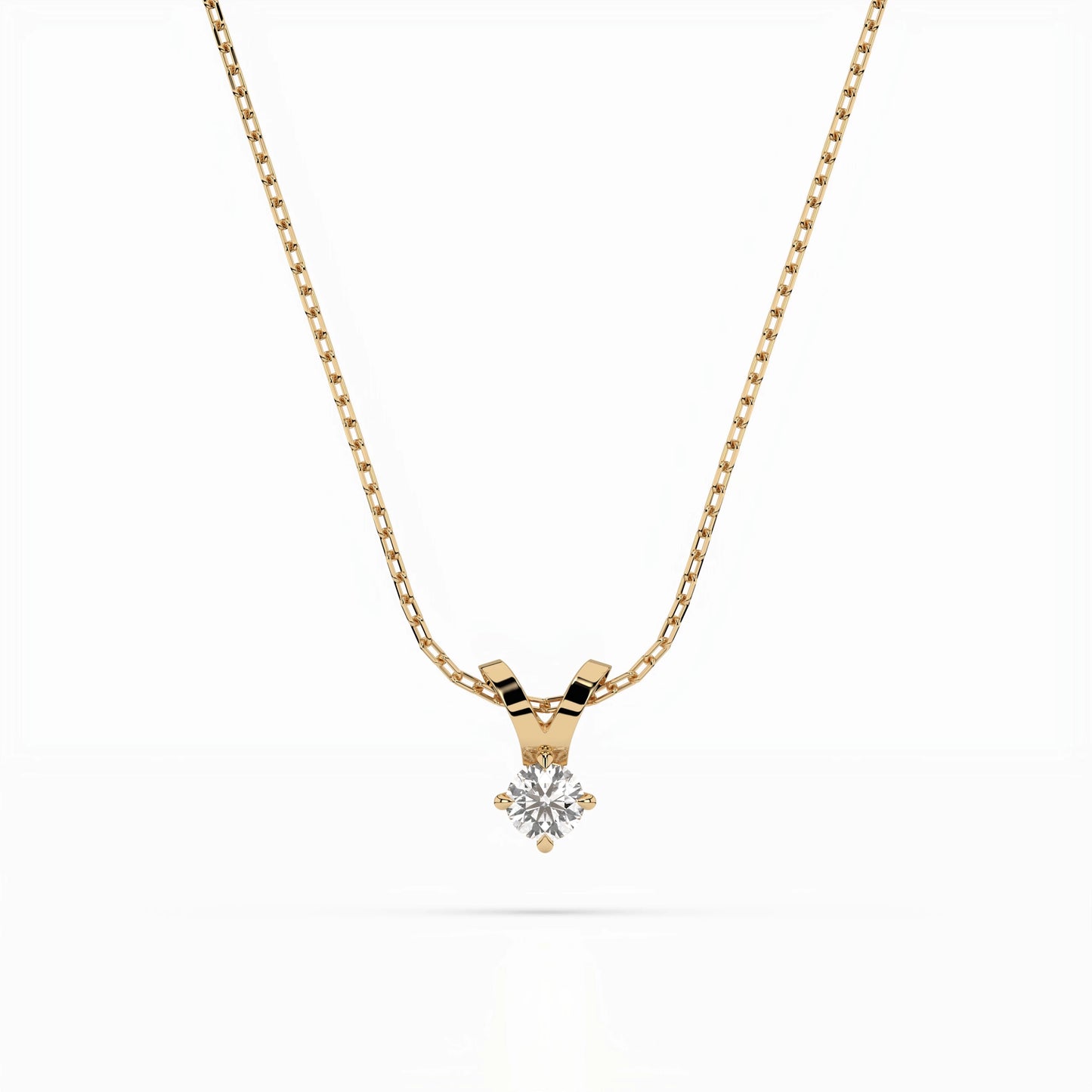Solitaire Necklace (Round), 0.1 ct — 104-10037(3.0)