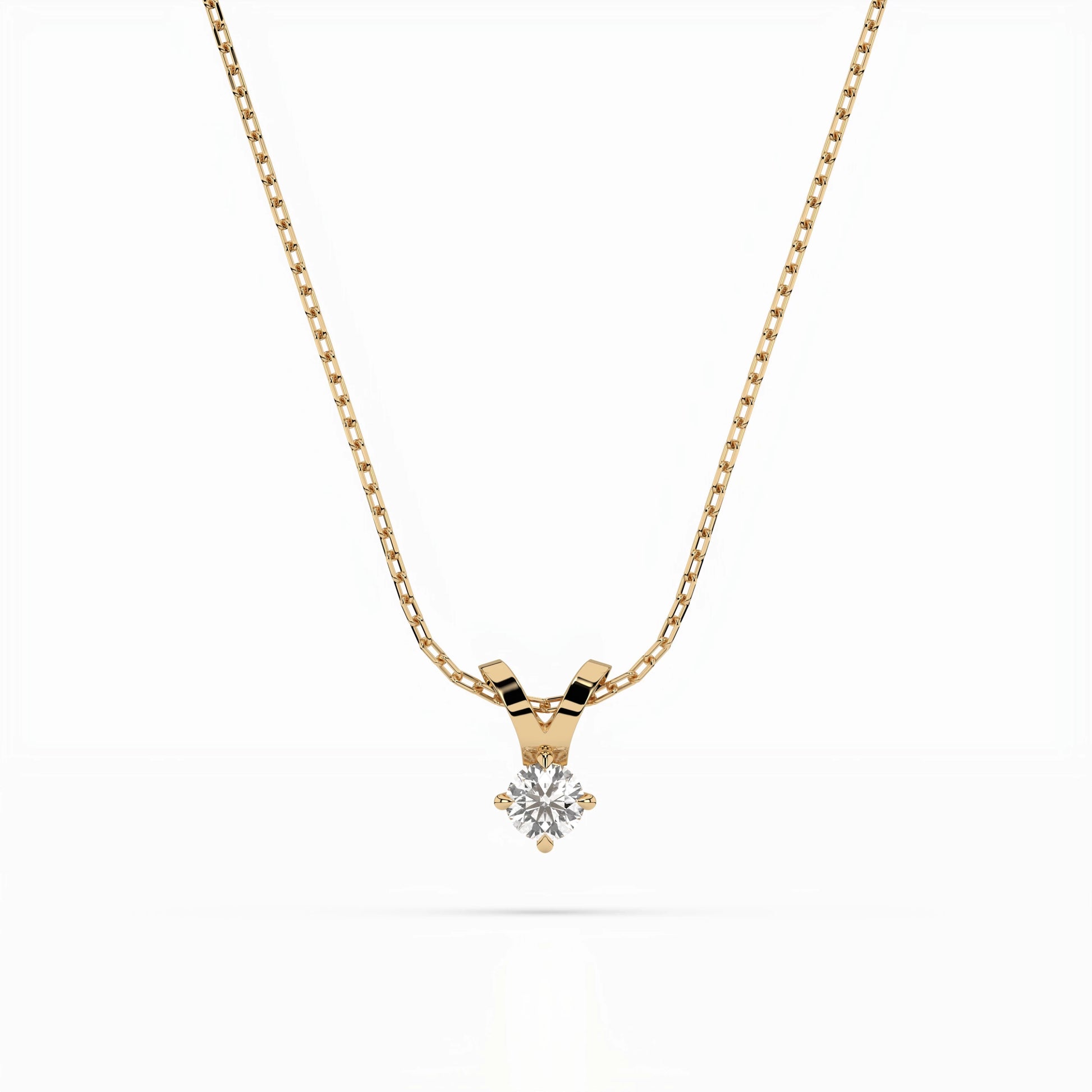 Solitaire Necklace (Round), 0.1 ct — 104-10037(3.0)