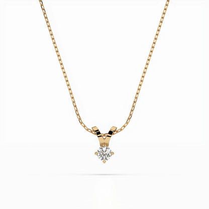 Solitaire Necklace (Round), 0.1 ct — 104-10037(3.0)