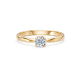 Solitaire Diamond Ring Round Brilliant 0.3ct by Qutahia Jewellery