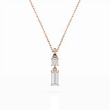 Diamond Pendant Necklace Baguette 0.1ct by Qutahia Jewellery