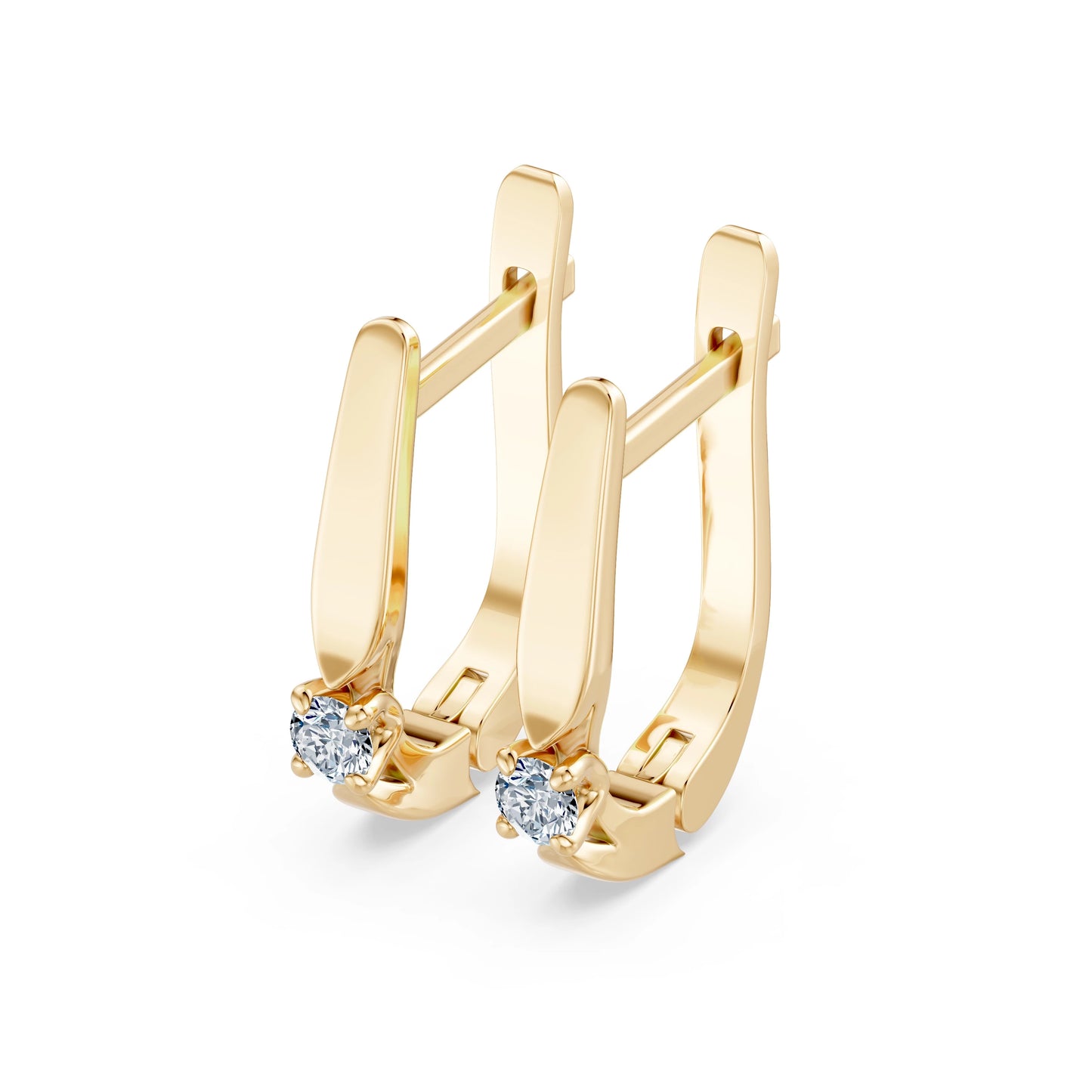 Solitaire English Lock Earring, 0.15 ct — 102-10046(2.7)