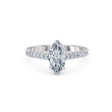 Marquise Lab Grown Diamond Slim Pave Eternity Ring 1.0ct by Qutahia Jewellery