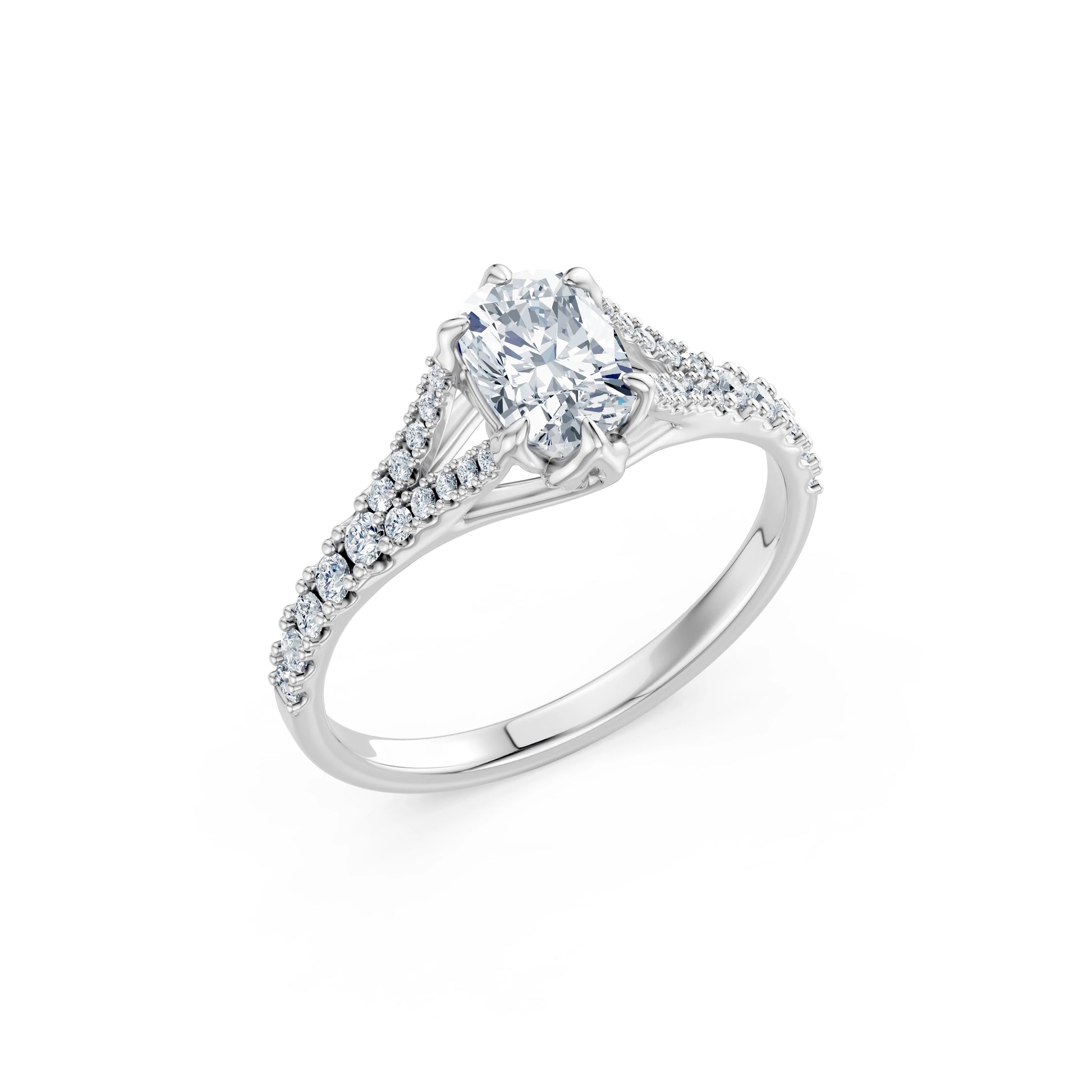 Cushion Lab Grown Diamond Micro Pave Eternity Ring 1.0ct by Qutahia Jewellery