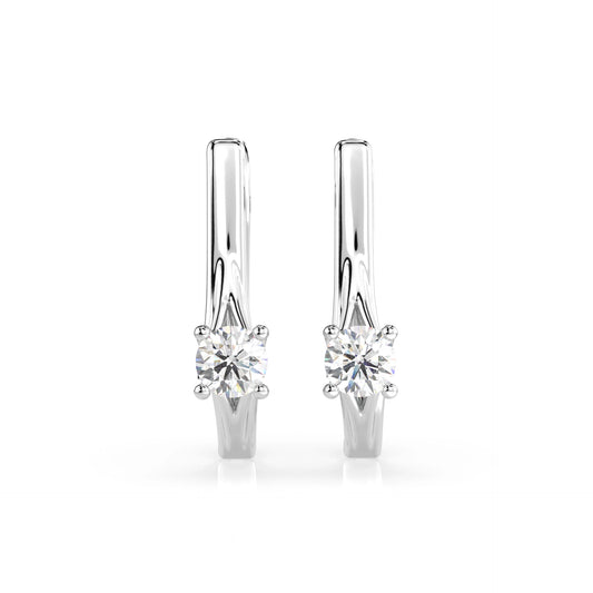 Solitaire English Lock Earring (Round), 0.2 ct — 102-10014(3.0)