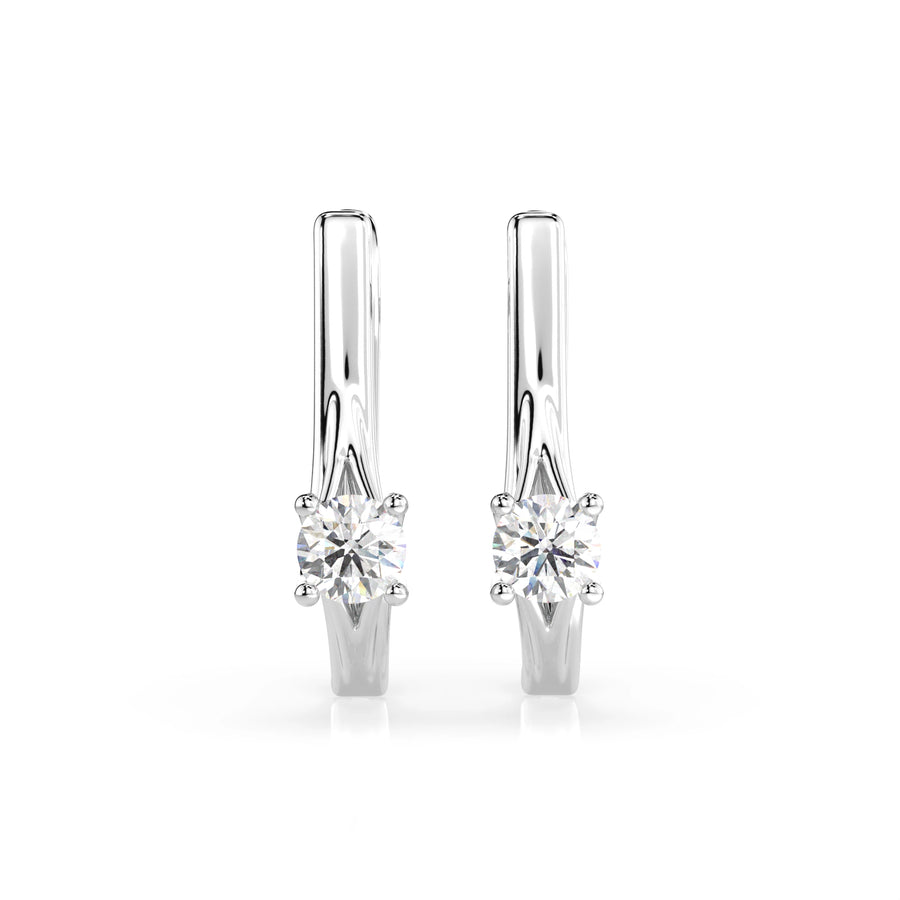 Small Diamond Earrings Round 0.2ct by Qutahia Jewellery