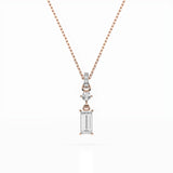 Diamond Pendant Necklace Baguette 0.04ct by Qutahia Jewellery