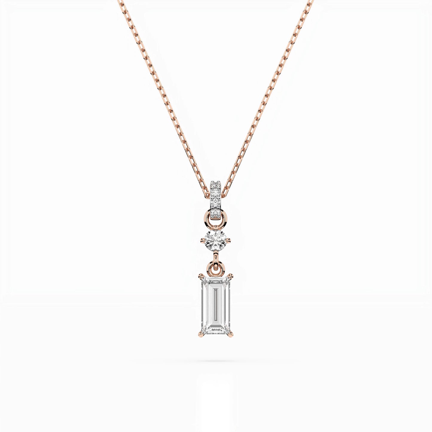 Solitaire Necklace (Baguette), 0.04 ct — 104-10071/3(0.30)BAQ