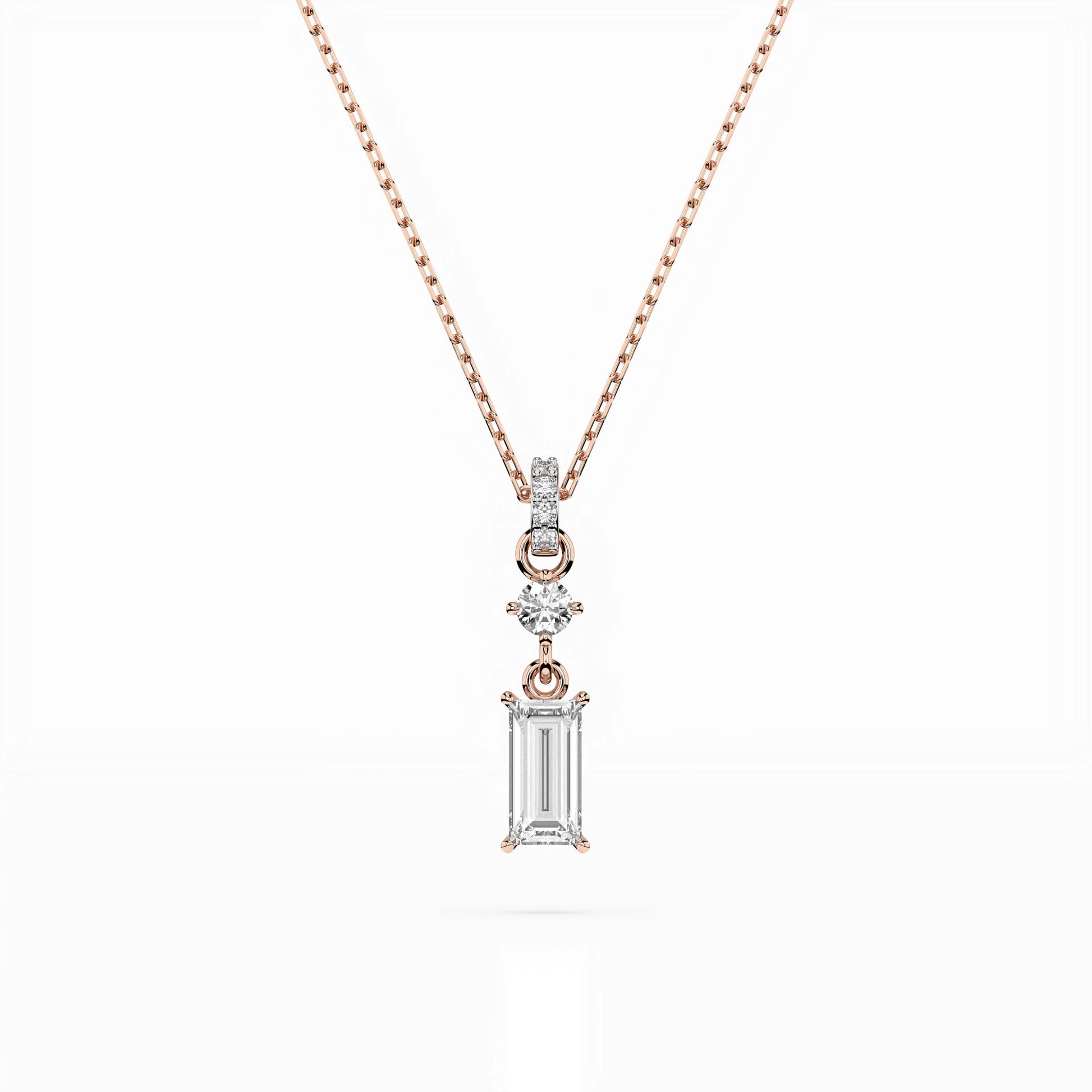 Solitaire Necklace (Baguette), 0.04 ct — 104-10071/3(0.30)BAQ
