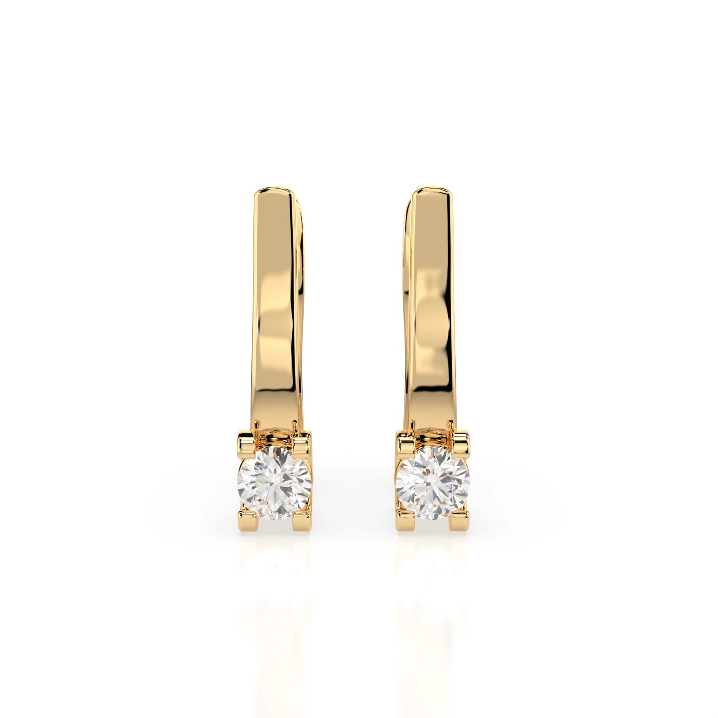 Solitaire English Lock Earring (Round), 0.3 ct — 102-10022(3.4)