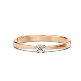Solitaire Diamond Ring Round 0.1ct by Qutahia Jewellery