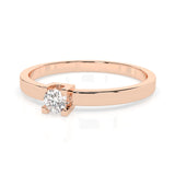 Solitaire Diamond Ring Round 0.1ct by Qutahia Jewellery