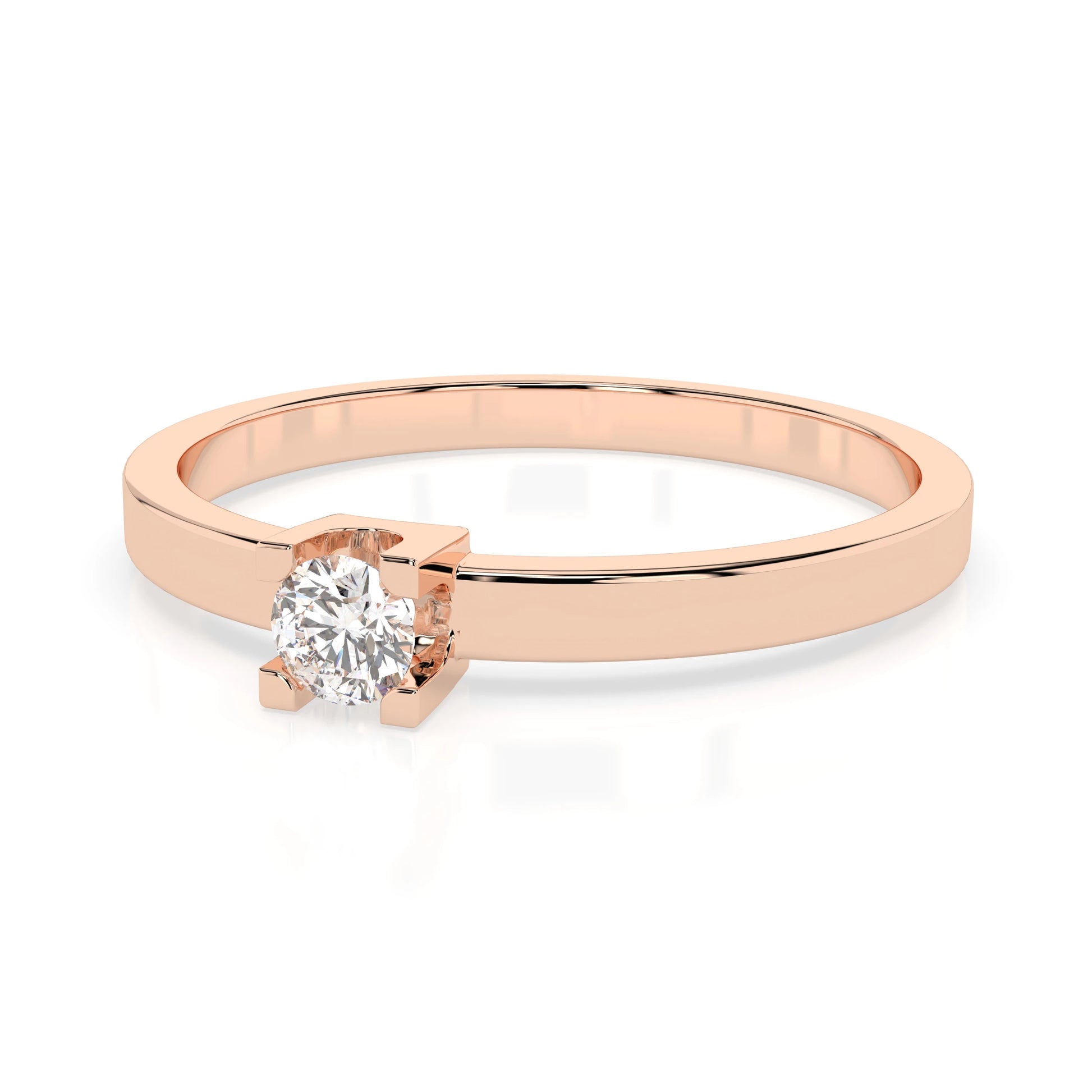 Solitaire Ring (Round), 0.1 ct — 101-10036(3.0)