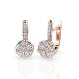 Illusion Diamond Earrings Round 0.3ct by Qutahia Jewellery