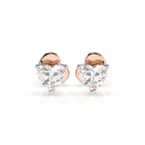 Diamond Stud Earrings Heart 0.6ct by Qutahia Jewellery