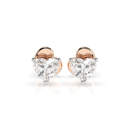 Solitaire Butterfly Earring (Heart), 0.6 ct — 102-10190(0.30)HRT