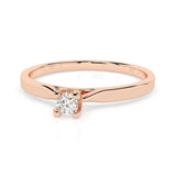 Solitaire Diamond Ring Round 0.06ct by Qutahia Jewellery