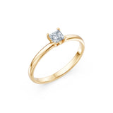 Solitaire Diamond Ring Princess 0.3ct by Qutahia Jewellery