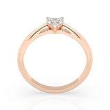 Solitaire Diamond Ring Heart 0.3ct by Qutahia Jewellery