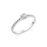 Solitaire Eternity Diamond Ring Round Brilliant 0.3ct by Qutahia Jewellery