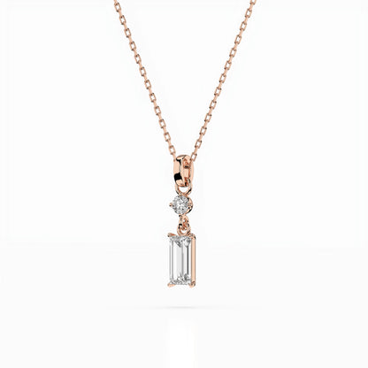 Solitaire Necklace (Baguette), 0.04 ct — 104-10071/2(0.30)BAQ