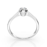 Solitaire Diamond Ring Round 0.2ct by Qutahia Jewellery