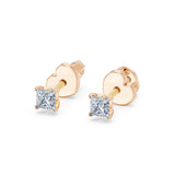 Diamond Stud Earrings Princess 0.34ct by Qutahia Jewellery