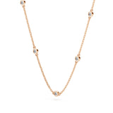 Delicate Diamond Necklace Round 0.14ct by Qutahia Jewellery