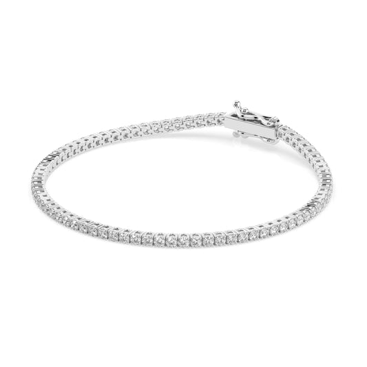 2 ct diamond tennis bracelet 2.31ct in solid gold, view 2, by Qutahia Jewelry