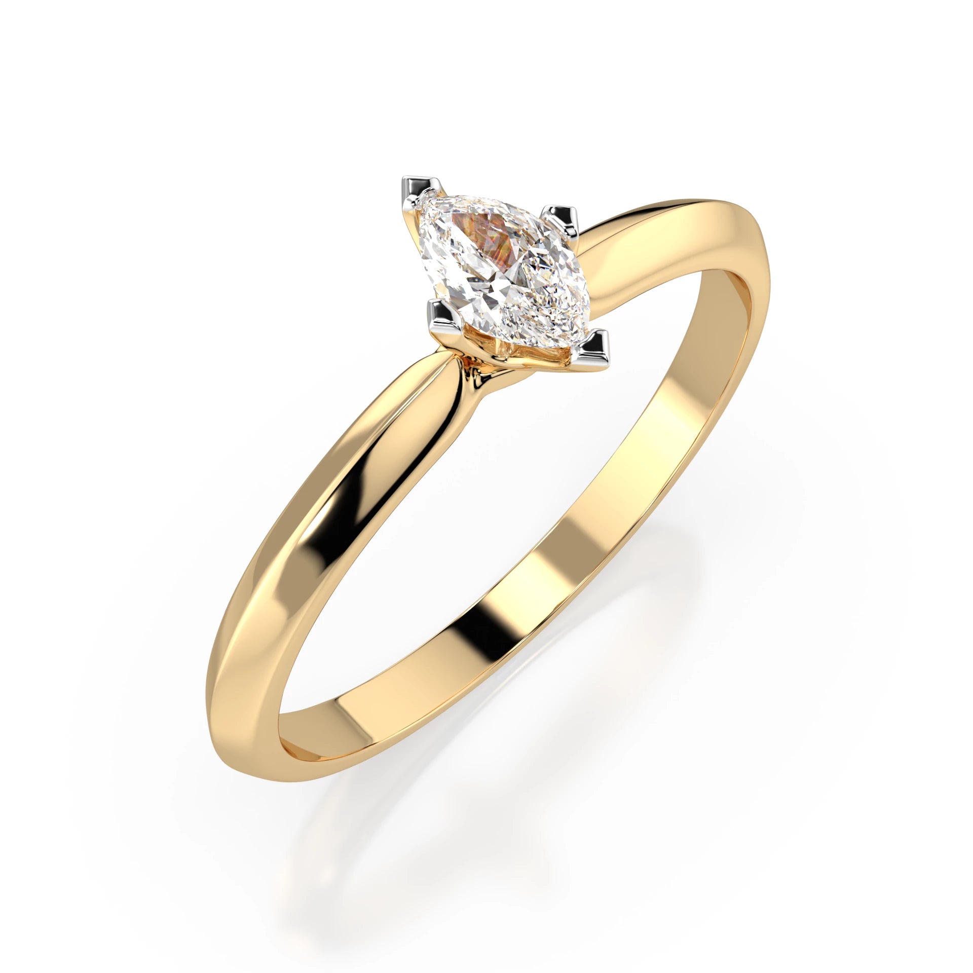 Solitaire Ring (Marquise), 0.15 ct — 101-10181/1(0.15)MARQUISE
