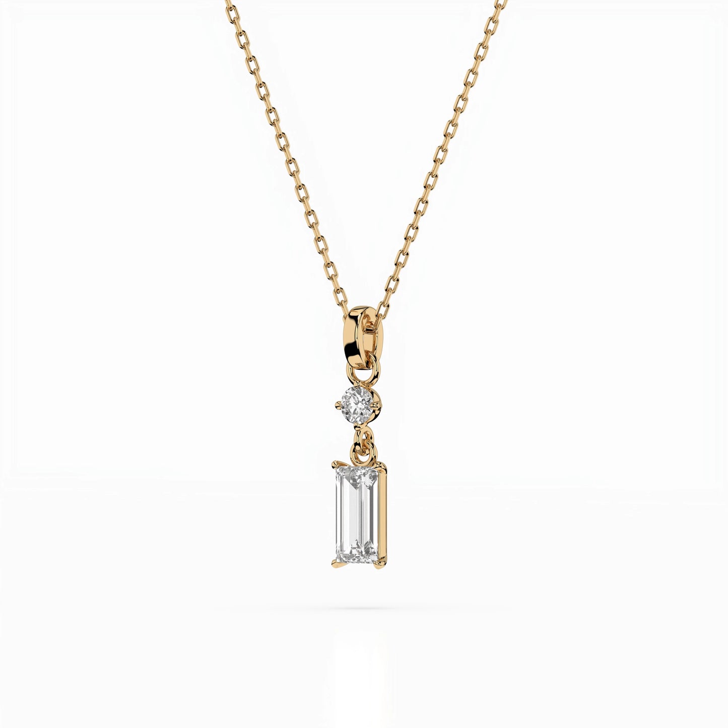 Solitaire Necklace (Baguette), 0.04 ct — 104-10071/2(0.30)BAQ