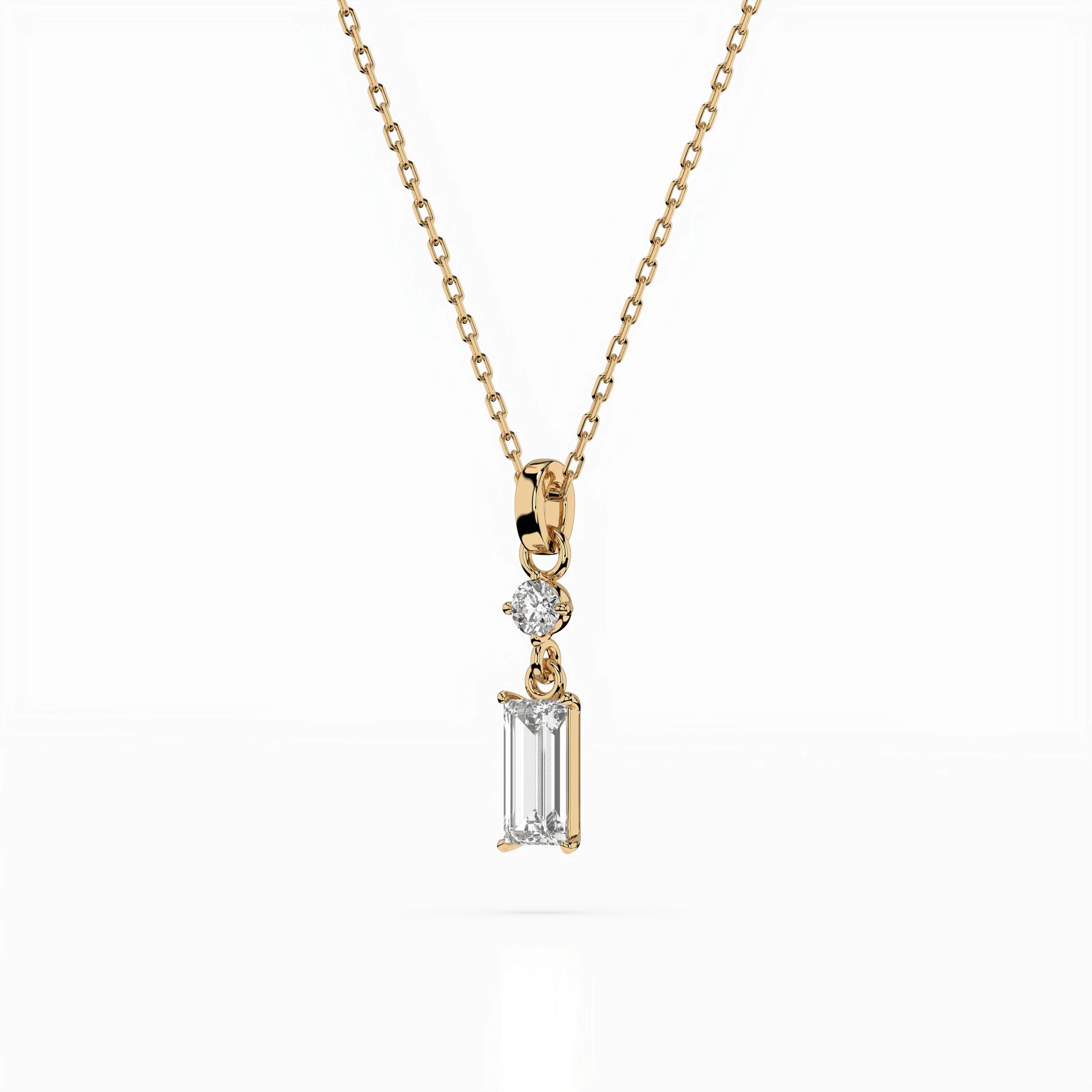 Solitaire Necklace (Baguette), 0.04 ct — 104-10071/2(0.30)BAQ