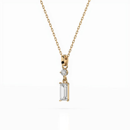 Solitaire Necklace (Baguette), 0.04 ct — 104-10071/2(0.30)BAQ