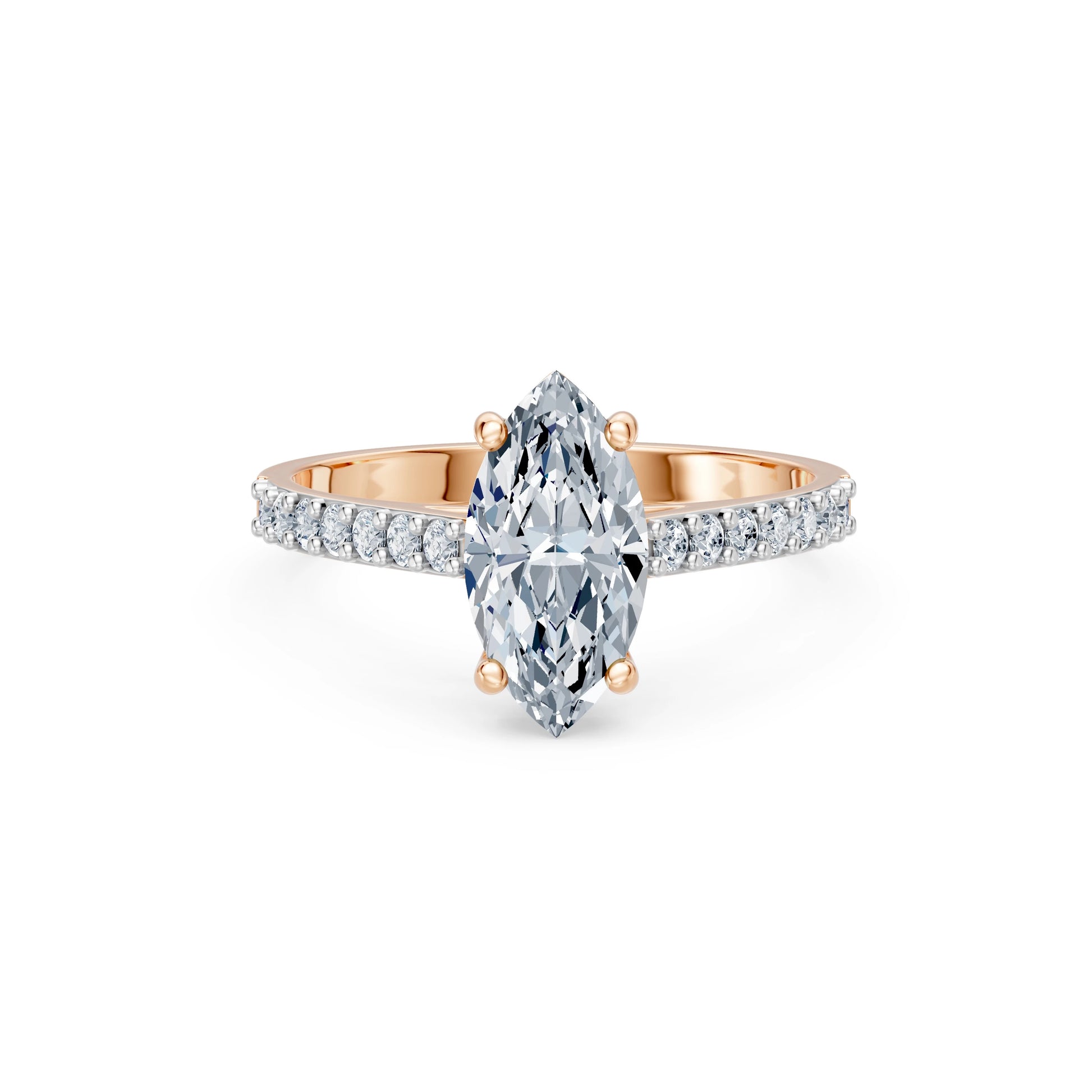 Marquise Lab Grown Diamond Slim Pave Eternity Ring 1.5ct by Qutahia Jewellery