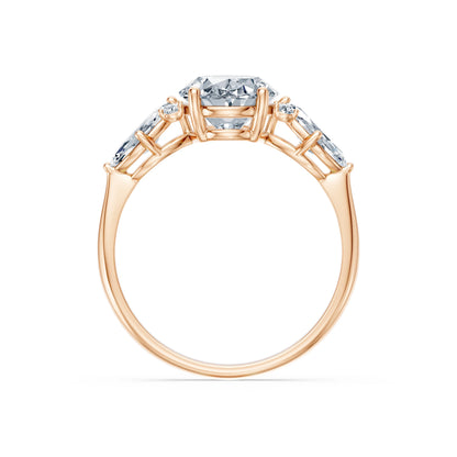 Oval Lab Grown Diamond Side Stone Eternity Ring 2.0ct by Qutahia Jewellery