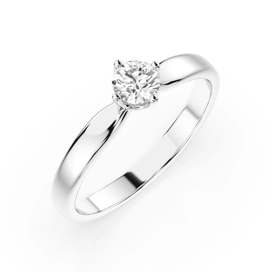 Solitaire Diamond Ring Round 0.25ct by Qutahia Jewellery